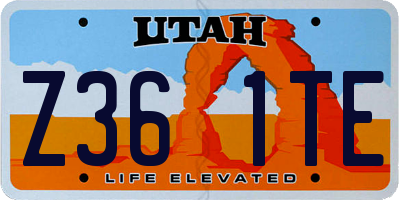 UT license plate Z361TE