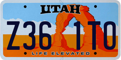 UT license plate Z361TO