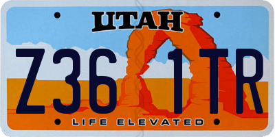 UT license plate Z361TR