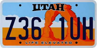 UT license plate Z361UH