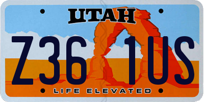 UT license plate Z361US