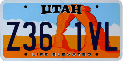 UT license plate Z361VL