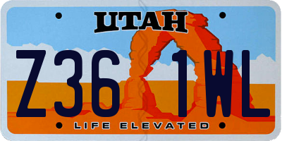 UT license plate Z361WL