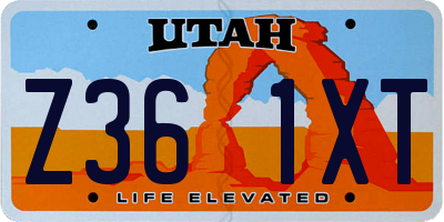 UT license plate Z361XT