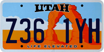 UT license plate Z361YH