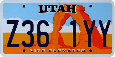 UT license plate Z361YY