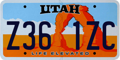 UT license plate Z361ZC