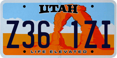 UT license plate Z361ZI