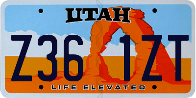 UT license plate Z361ZT