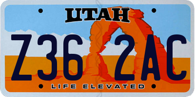 UT license plate Z362AC