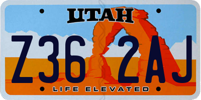 UT license plate Z362AJ