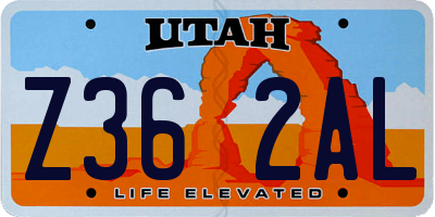 UT license plate Z362AL