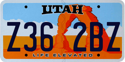 UT license plate Z362BZ
