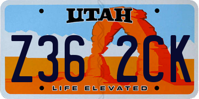 UT license plate Z362CK