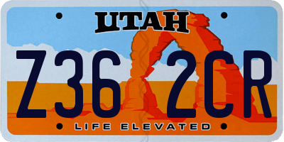 UT license plate Z362CR