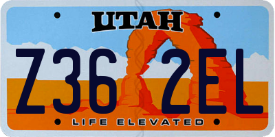 UT license plate Z362EL