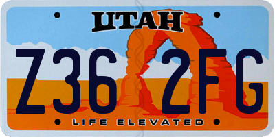 UT license plate Z362FG