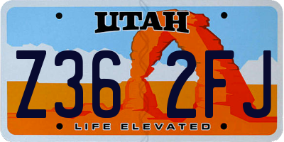 UT license plate Z362FJ