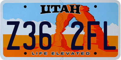 UT license plate Z362FL