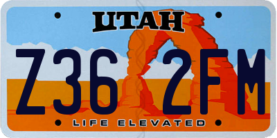 UT license plate Z362FM