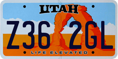 UT license plate Z362GL
