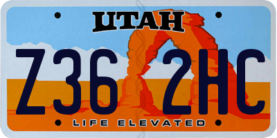 UT license plate Z362HC
