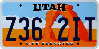 UT license plate Z362IT