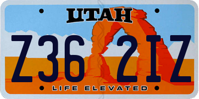 UT license plate Z362IZ