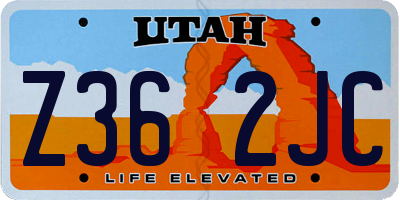 UT license plate Z362JC