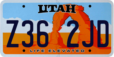 UT license plate Z362JD