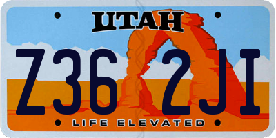 UT license plate Z362JI