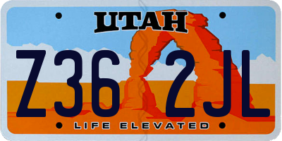 UT license plate Z362JL