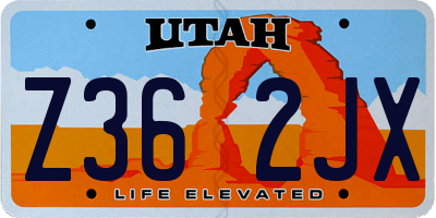 UT license plate Z362JX
