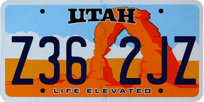 UT license plate Z362JZ