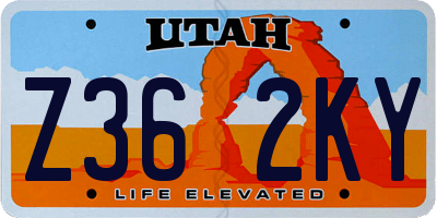 UT license plate Z362KY