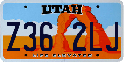 UT license plate Z362LJ