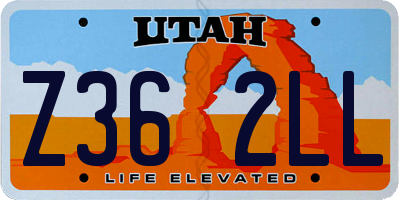 UT license plate Z362LL