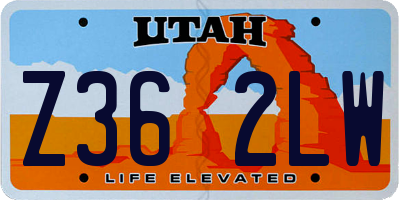 UT license plate Z362LW
