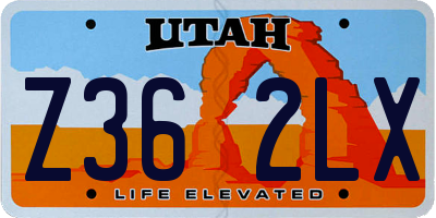 UT license plate Z362LX