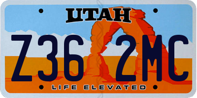 UT license plate Z362MC