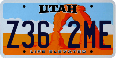 UT license plate Z362ME