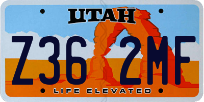 UT license plate Z362MF