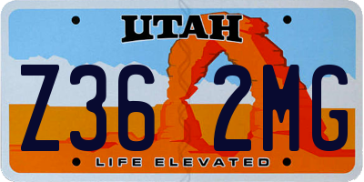 UT license plate Z362MG