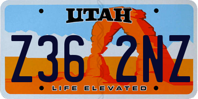 UT license plate Z362NZ