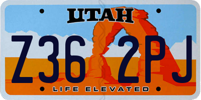 UT license plate Z362PJ