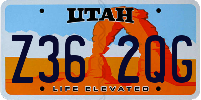 UT license plate Z362QG