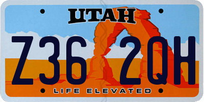 UT license plate Z362QH