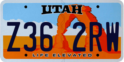 UT license plate Z362RW