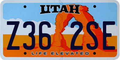 UT license plate Z362SE