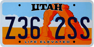 UT license plate Z362SS
